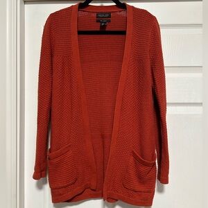 Rachel Zoe Orange Open Cardigan Knit Sweater Womens XS